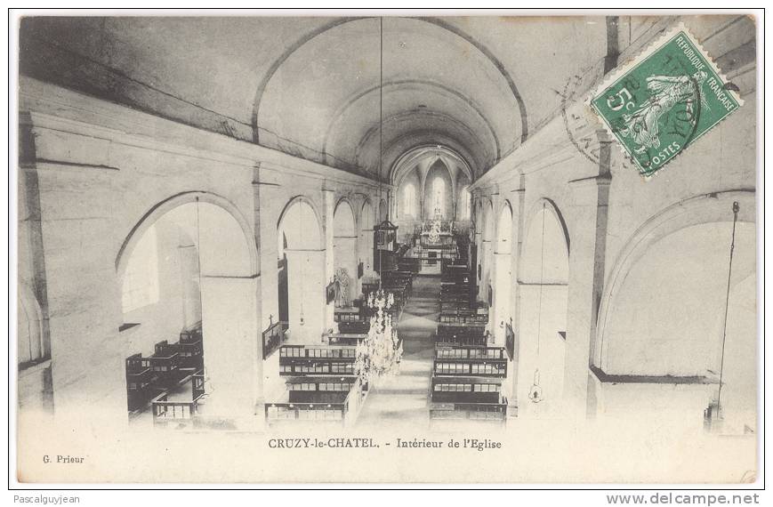 CPA CRUZY LE CHATEL - INTERIEUR DE L'EGLISE - Cruzy Le Chatel