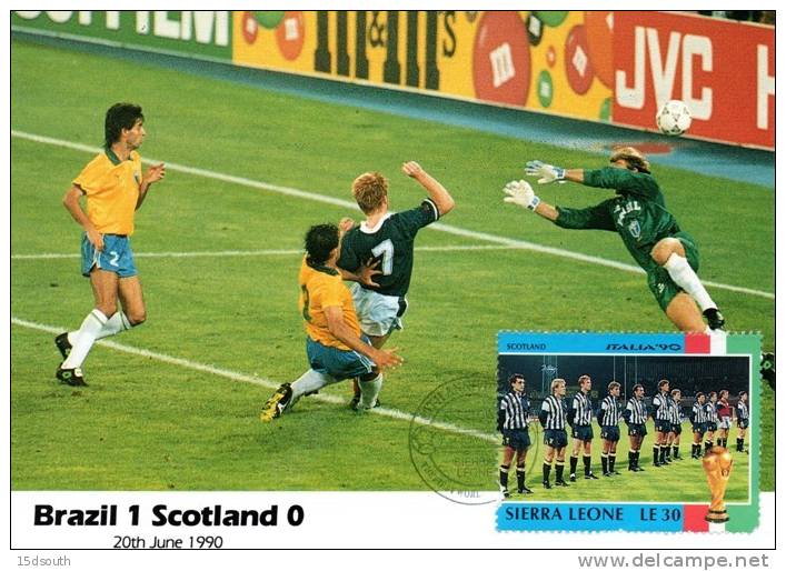 Sierra Leone - 1990 World Cup Brazil Vs Scotland Maxi Card - 1990 – Italien