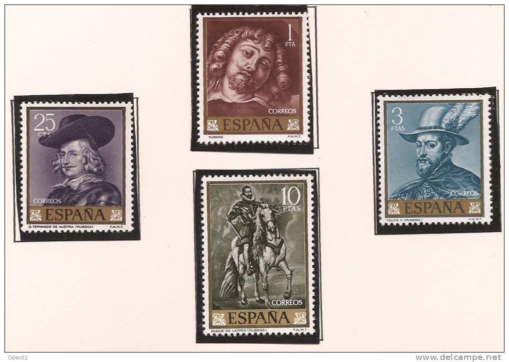 ES1434-1924TAPR.Spain. Espagne.Pintor.Rubens.D.  Lerma,Felipe Ll.F. De Austia.1962.(Ed 1434/7**)sin Charnela - Rubens