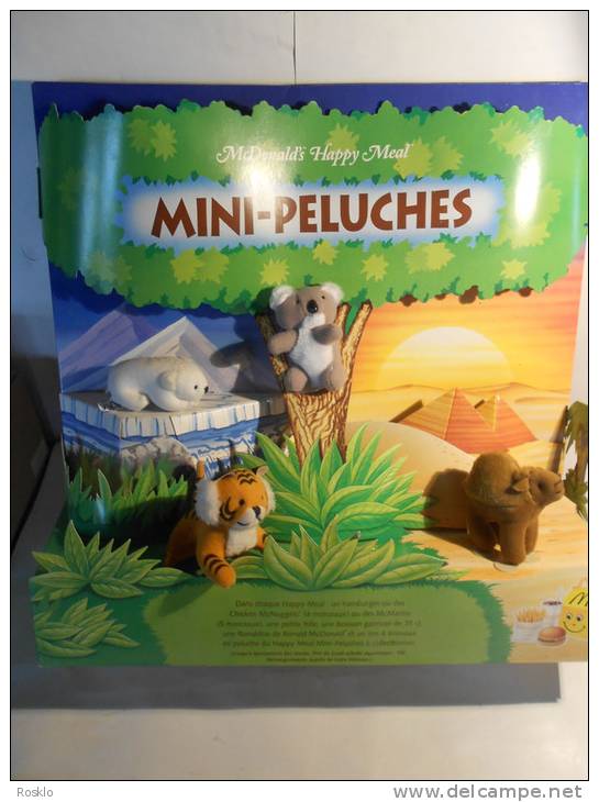 MAC DONALD / MINI PELUCHE 1994  / PRESENTOIRE HAPPY MEAL  COMPLET  / 50CMX50CM / PARFAIT ETAT - McDonald's