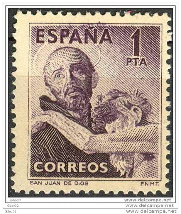 ES1070SCSF-L1961-TCSC.España. Espagne.Spain.SAN   JUAN  DE DIOS.1953.(Ed 1070**)sin Charnela.FANTASTICO - Otros & Sin Clasificación