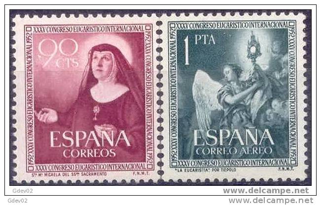 ES1116-L1276TRC.Spain.Espagne .CONGRESO EUCARISTICO.1952 (Ed 1116/7**) Sin Charnela. - Cristianismo