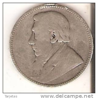 MONEDA DE PLATA DE SUDAFRICA DE 1 SHILING DEL AÑO 1896 CON REPICADO COLIN 1901 (MUY RARA)  (COIN) SILVER,ARGENT. - Afrique Du Sud