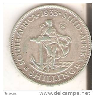 MONEDA DE PLATA DE SUDAFRICA DE 1 SHILING DEL AÑO 1933  (COIN) SILVER,ARGENT. - Sudáfrica