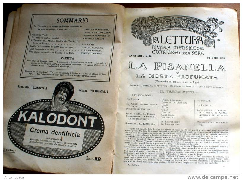 RIVISTA MENSILE DEL CORRIERE DELLA SERA  "LA LETTURA" - DEL 1913