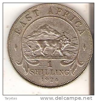 MONEDA DE PLATA DE EAST AFRICA DE 1 SHILLING DEL AÑO 1924  (COIN) SILVER,ARGENT. - Colonie Britannique