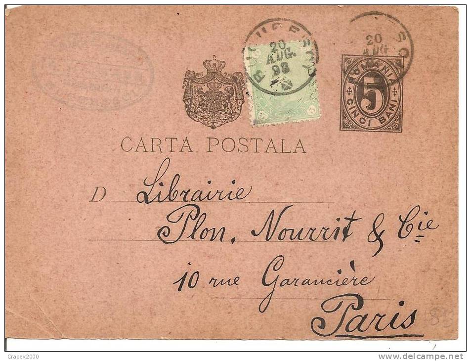 1  ENTIER   POSTAL  1898  Vers PARIS - Postwaardestukken