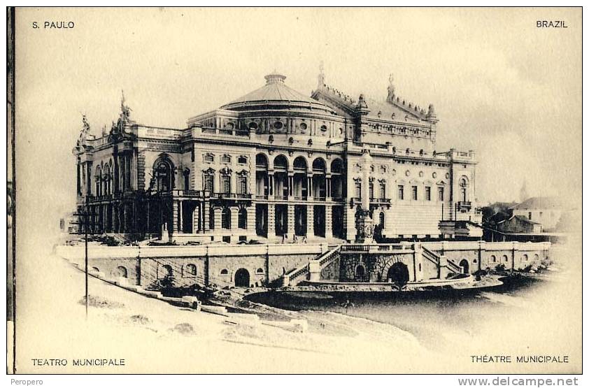 BRAZIL  S.PAOLO TEATRO MUNICIPALE OLD POSTCARD - Other & Unclassified