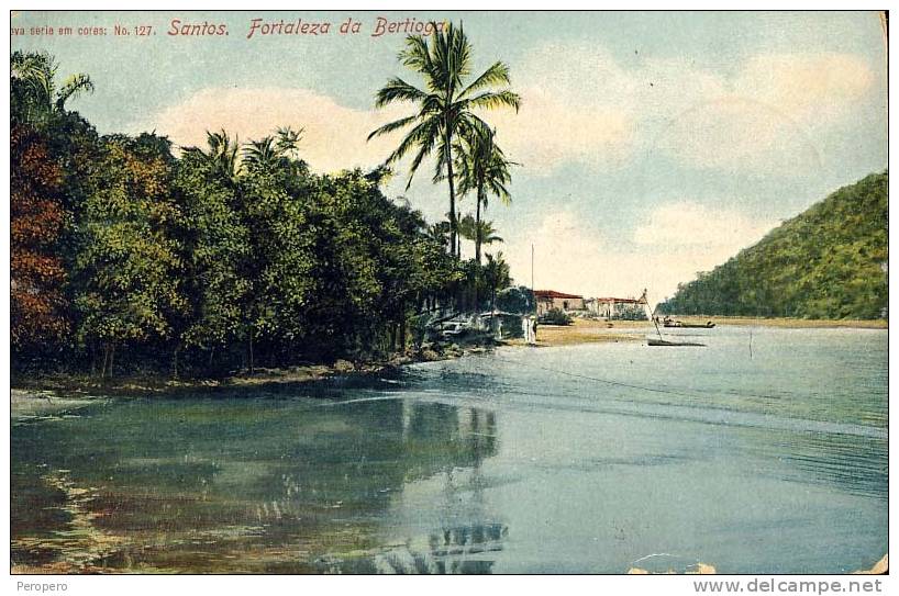 BRAZIL SANTOS FORTALEZA DA BERTIOGA OLD POSTCARD 1910 - Fortaleza