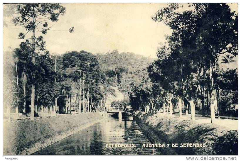 BRAZIL PETROPOLIS  AVENIDA 7 DE SETEMBRO OLD POSTCARD 1926 - Other & Unclassified