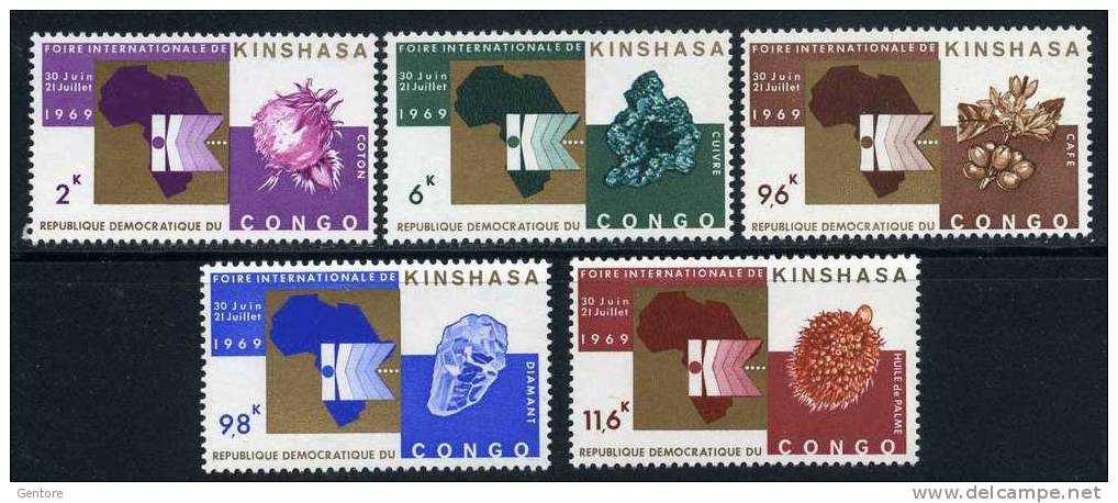 REPUBLIC Of CONGO 1969 International Fair Cpl Set Of 5 Yvert Cat. N° 684/88  Absolutely Perfect MNH ** - Ungebraucht