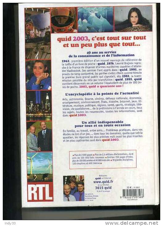 - QUID 2003 . ROBERT LAFFONT 2002 - Encyclopédies