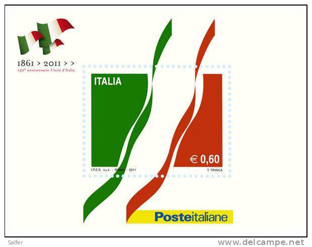 2011   Italia  150° Tricolore BF  - ** MNH - Blokken & Velletjes