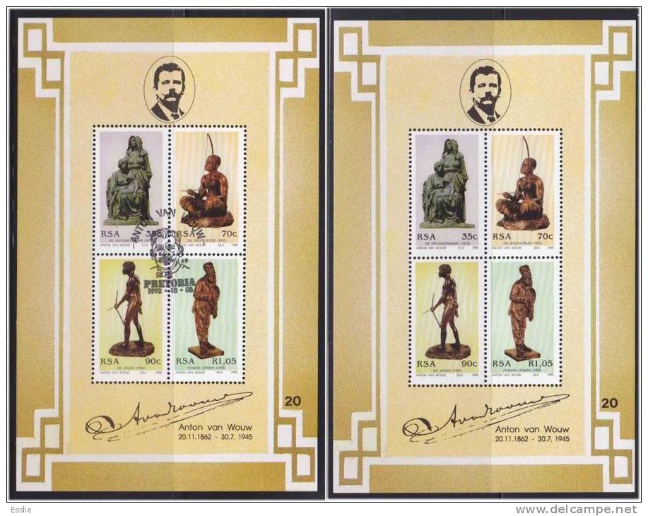 South Africa -1992 130 Birth Anniversary Of Anton Van Wouw - 2 Souvernir/Mini Sheets - Ungebraucht