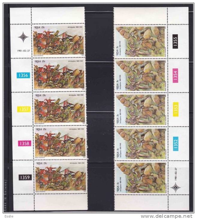 South Africa -1981 Battle Of Amajuba Centenary - Control Blocks - Neufs