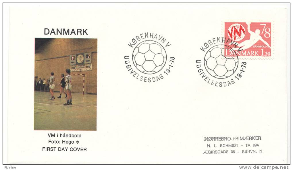 Denmark FDC 19-1-1978 WORLD Championship Handball With Cachet - Hand-Ball