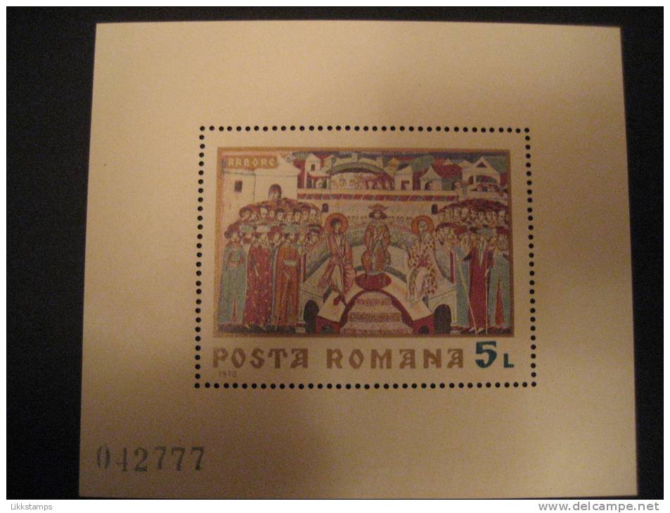 ROMANIA  1970    FRESCOES  FROM  NORTHERN  MOLDAVIAN  MONASTERIES  (2nd  SERIES)    MINIATURE SHEET - Unused Stamps