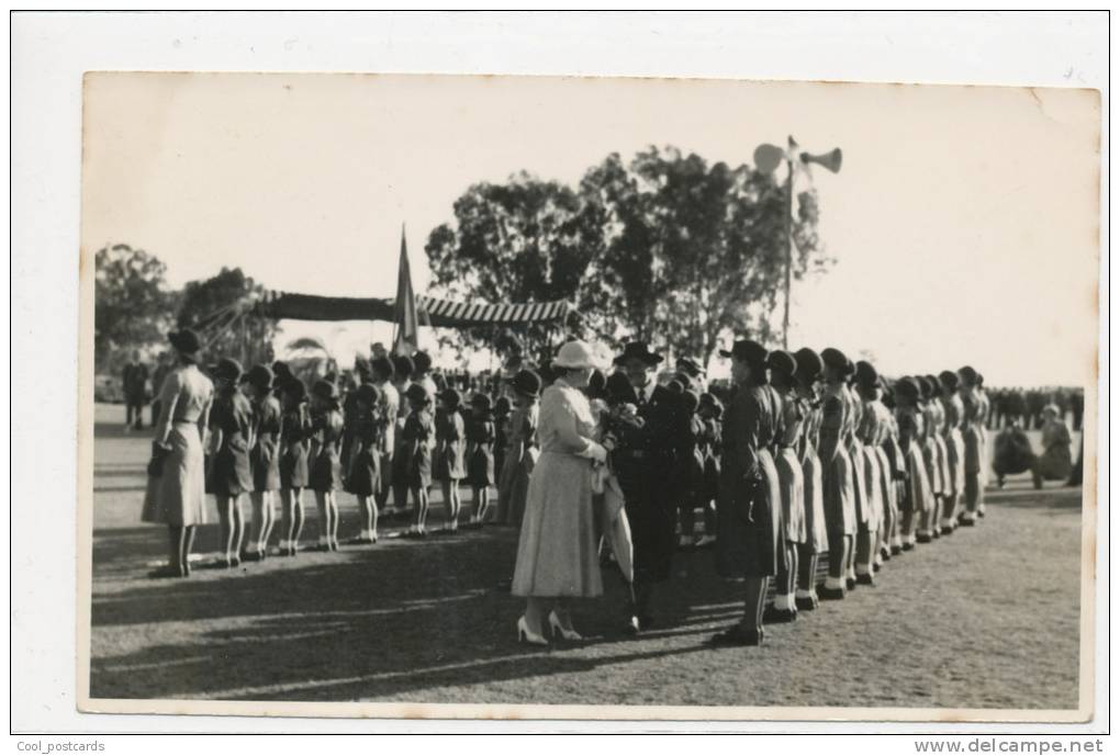 SCOUTING, INTERNATIONAL JAMBOREE IN FINLAND, VIP VISITING GIRL SCOUTS IN CAMP,  EX Cond.  REAL PHOTO, 1931 - Scoutisme