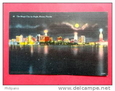 - Florida > Miami   The Magic City By Night  Moon --  Linen=  Ref  582 - Miami