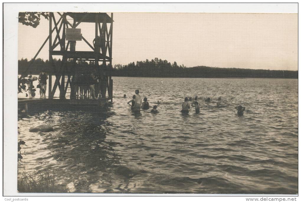 SCOUTING, INTERNATIONAL JAMBOREE IN FINLAND, GIRL SCOUTS, SWIMMING, EX Cond.  REAL PHOTO, 1931 - Movimiento Scout