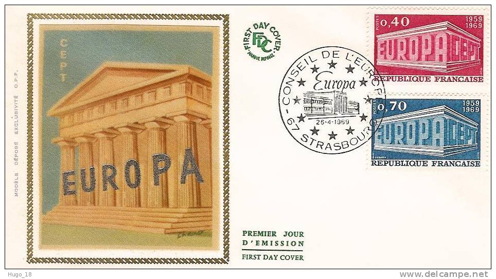 FDC  France 1969:  Emission Europa 69  Conseil De L´Europe  Oblit. Strasbourg - 1969