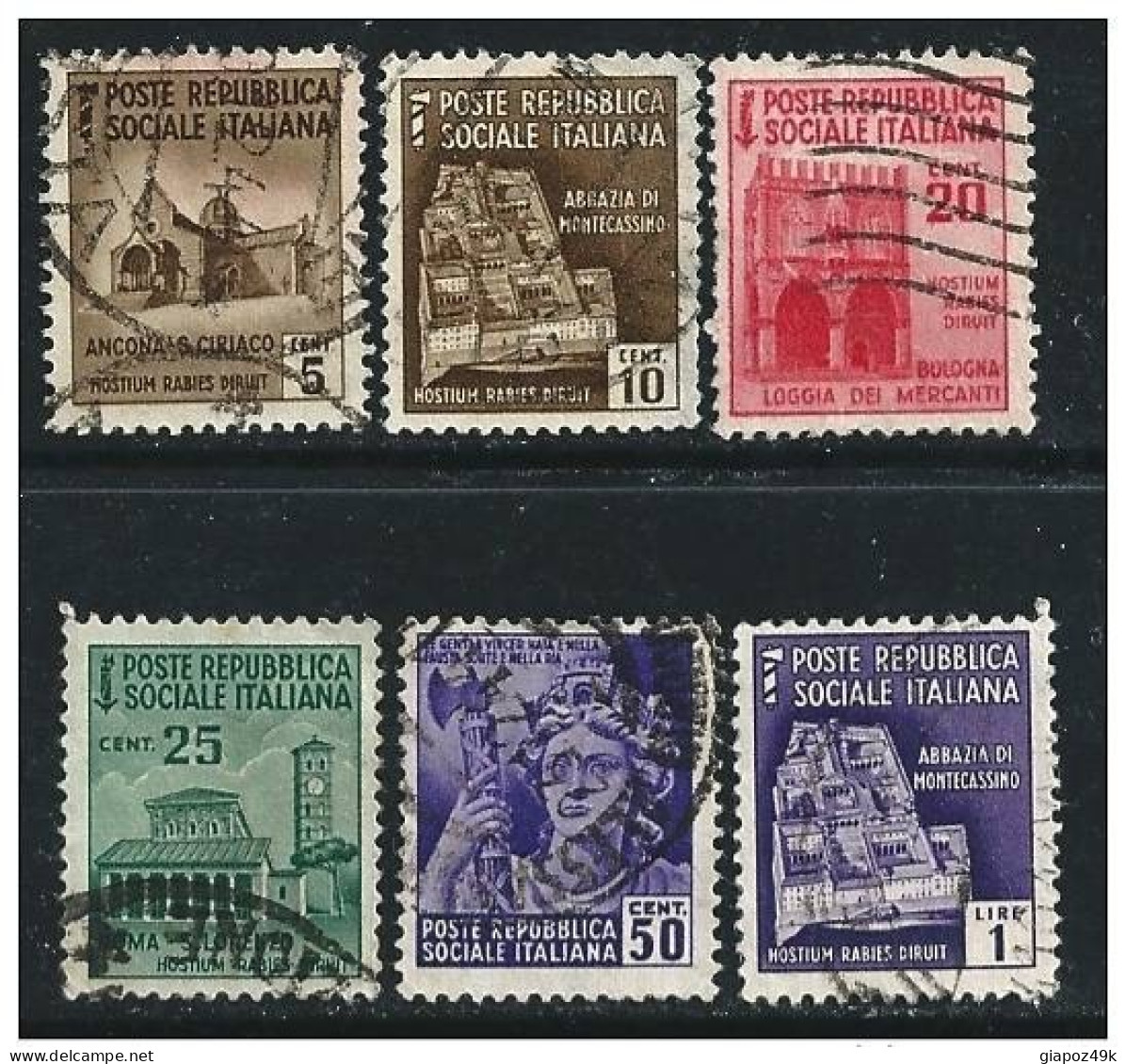 ● ITALIA - R.S.I. 1944/45 - Monumenti Distrutti - N.° 502 . . Usati - Senza Fil. - Cat. ? € - Lotto N. 1370 - Gebraucht