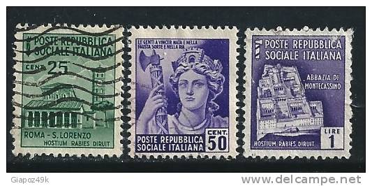 ● ITALIA - R.S.I. 1944/45 - Monumenti Distrutti - N.° 505 . . Usati - Senza Fil. - Cat. ? € - Lotto N. 1375 - Gebraucht