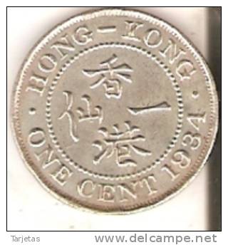 MONEDA DE HONG KONG DE 1 CENT DEL AÑO 1934  (COIN) - Hong Kong