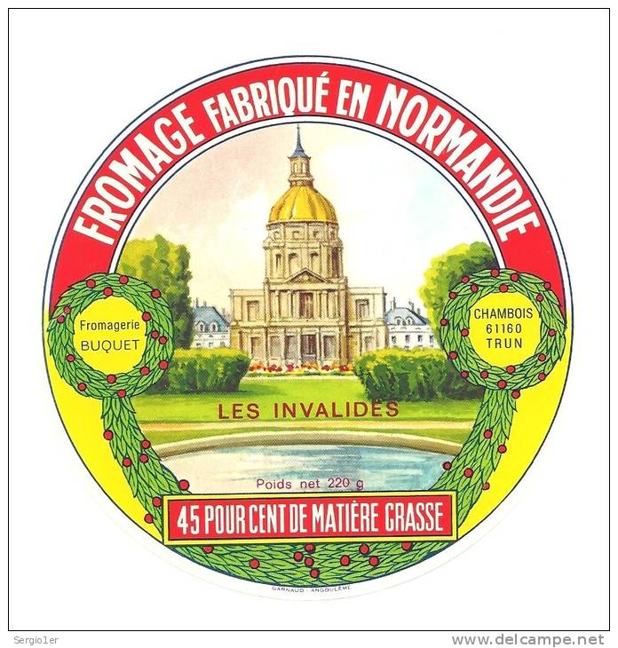 Etiquette Fromage  Les Invalides Fromagerie Buquet  Chambois 61 - Cheese