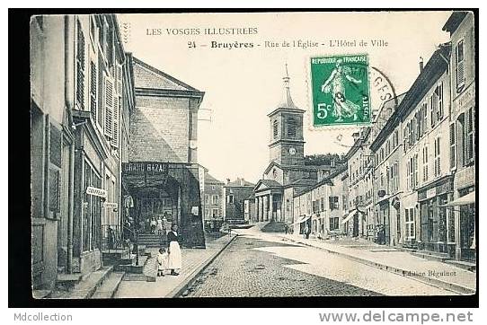 88 BRUYERES / Rue De L'Eglise, Hôtel De Ville / - Bruyeres