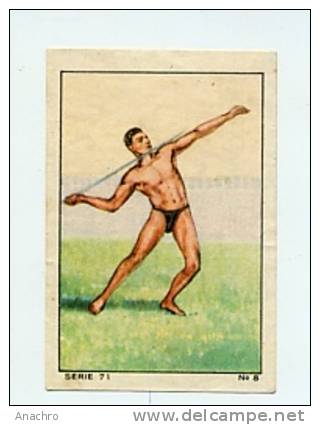 IMAGE ALBUM NESTLE / Série 71  Image N° 8  SPORTS JEUX ANTIQUES OLYMPIE / PENTATHLON JAVELOT - Atletica