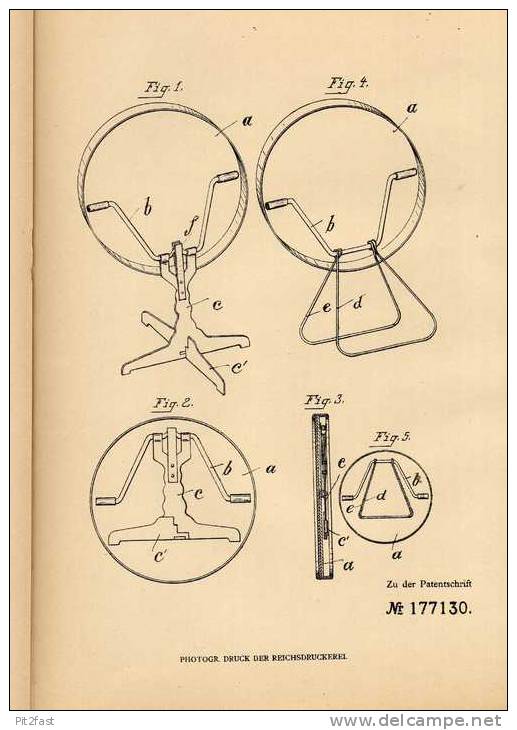 Original Patentschrift - Däumler & Riedel In Zirndorf B. Nürnberg , 1905 , Hand- Und Stehspiegel , Spiegel !!! - Libros