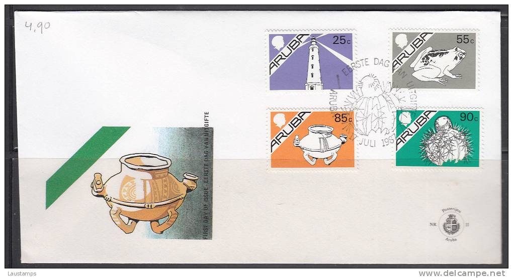 Aruba 1981 Frog, Lighthouse Etc FDC - Rane