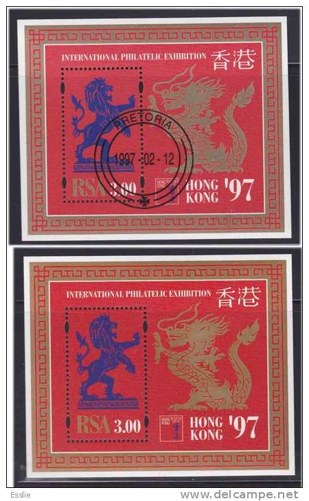South Africa -1997 International Philatelic Ezxhibition Hong Kong - 2x Mini/Souvernier Sheets - Nuevos