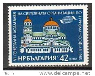 BULGARIA \ BULGARIE - 1985 - 6 Assamblee De L´organisation Mondiale De Tourisme - Cathedrale Al.Navsky A Sofia - 1v** - Nuevos