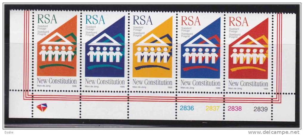 South Africa -1996 New Constitution - Control Strip Of 5 - Ungebraucht