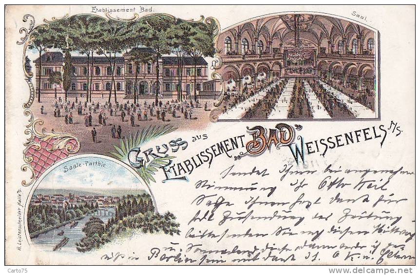 Allemagne - Gruss Aus Etablissement Bad Weissenfels - Postmark 1900 - Weissenfels