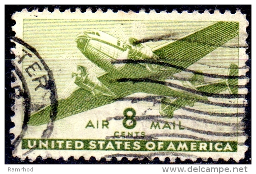 USA 1941 Air - Mail Plane - 8c. - Green  FU - 2a. 1941-1960 Usados