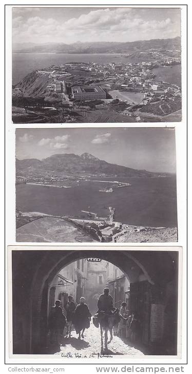 Espa&ntilde;a Ceuta 3 Tarjetas Postales  Calle Tipica Y Panorama 1930 Spain Postcard Ak [W20077] - Ceuta