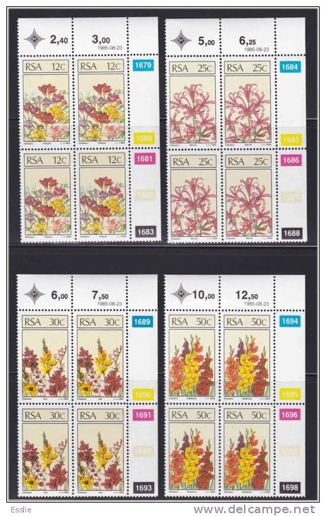 South Africa -1985 Floral Emigrants - Control Blocks - Neufs