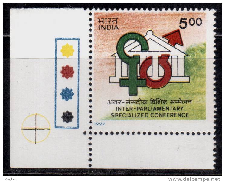 India MNH 1997, Traffic Light / Conference On Partnership Between Men &amp; Women @ Madras, Gender Sex Symbol. Science, - Unused Stamps