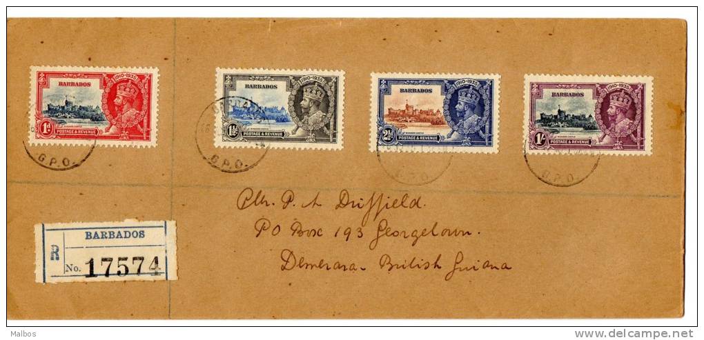 BARBADES OMNIBUS Issues - Silver Jubilee  1935 (ob)  S&G# 241 à 244 - Barbados (...-1966)