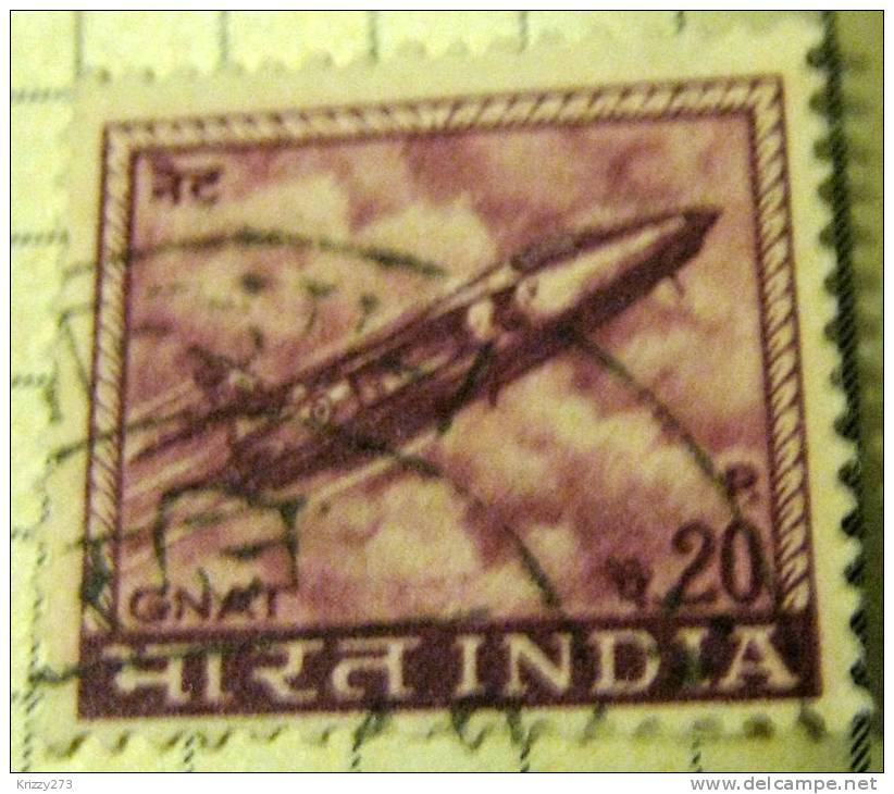 India 1965 Folland Gnat Fighter Plane 20p - Used - Oblitérés