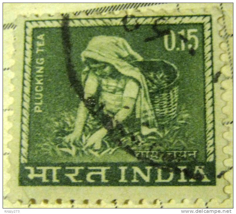 India 1965 Plucking Tea 15p - Used - Gebraucht