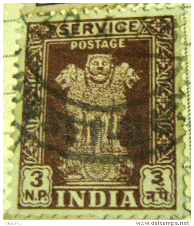 India 1957 Asokan Capital 3np - Used - Francobolli Di Servizio