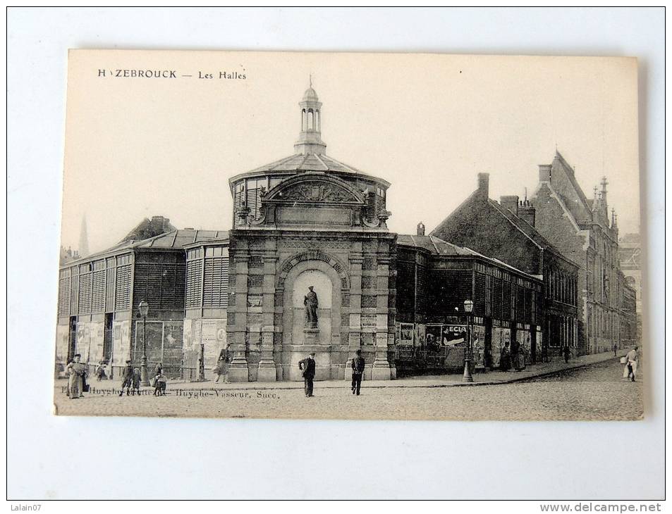 Carte Postale Ancienne : HAZEBROUCK : Les Halles , Animé - Hazebrouck