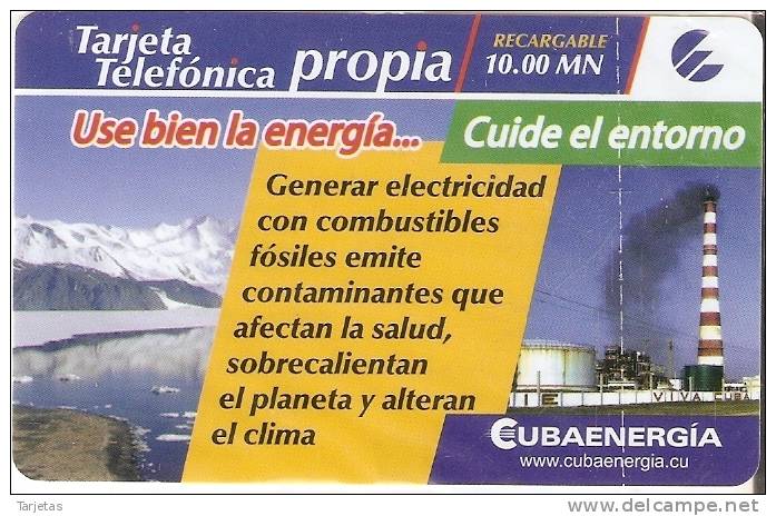 TARJETA DE CUBA DE USE BIEN LA ENERGIA DE FECHA 31/12/2014  NUEVA-MINT - Cuba