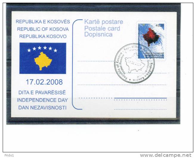 Kosovo 2008 Unabhaengigkeit / Independence Michel Ganzsache FDC - Kosovo