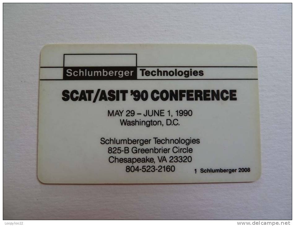 USA - Comsat Smartcard Cruise - Schlumberger For Scat / Asit ´90 Conference - (US31) - [2] Chip Cards