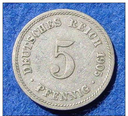 (1043680) Deutsches Reich. 5 Pfennig 1905-G, Jaeger-Nr. 12 - 5 Pfennig
